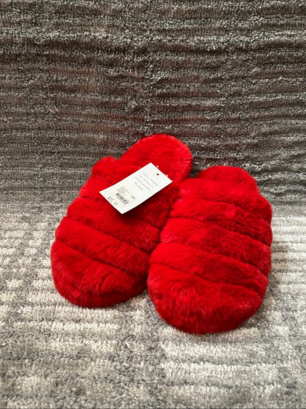 Lane Bryant Red Plush Slide Slippers
